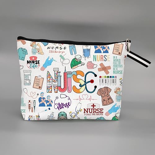 Miniatura 4 de SUNFYCN Bolsa de maquillaje para enfermeras, regalos de agradecimiento para enfermeras, regalos de enfermera para mujeres, graduación de enfermeras,