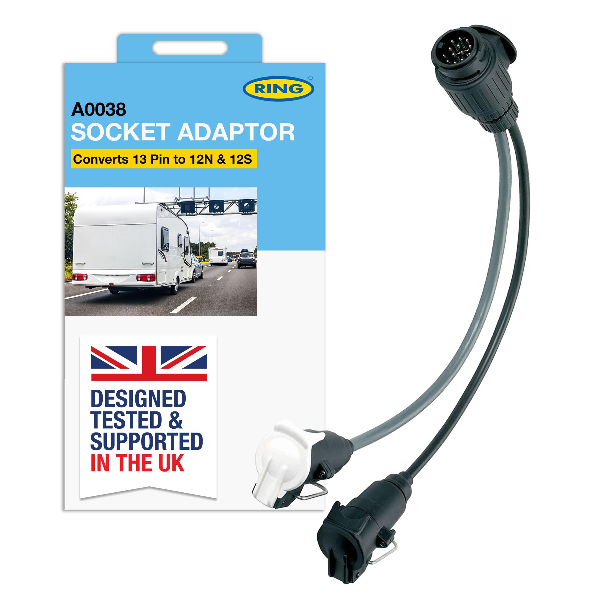 RING 13 Pin to 12N & 12S Plug Adaptor - Pre-Wired for Easy Use
