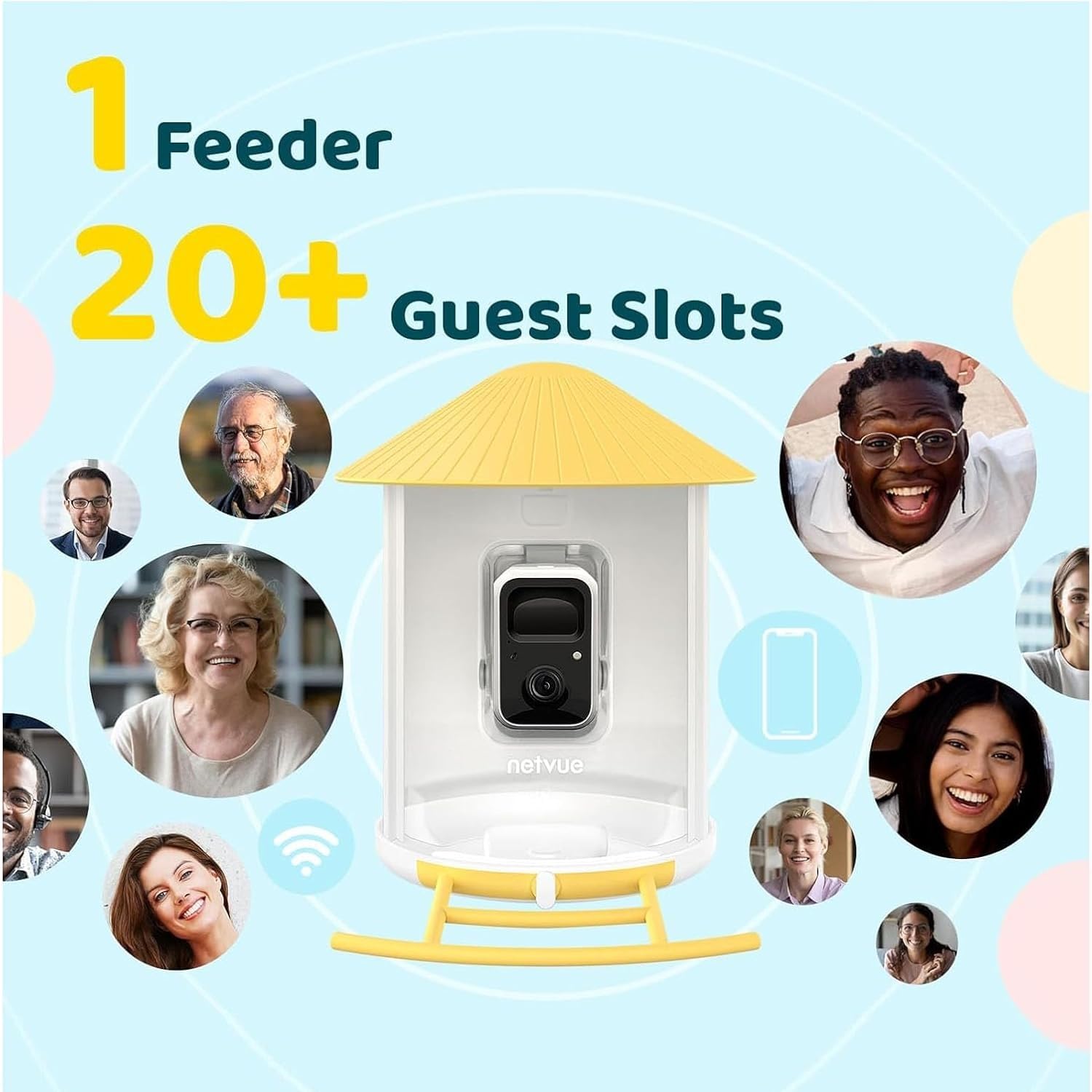 NETVUE Birdfy Smart Vogelfutterhaus mit Kamera, Automatische Aufnahme & Speichern von Vogelvideos, Vogelbeobachtungskamera mit Klarer Nachtsicht