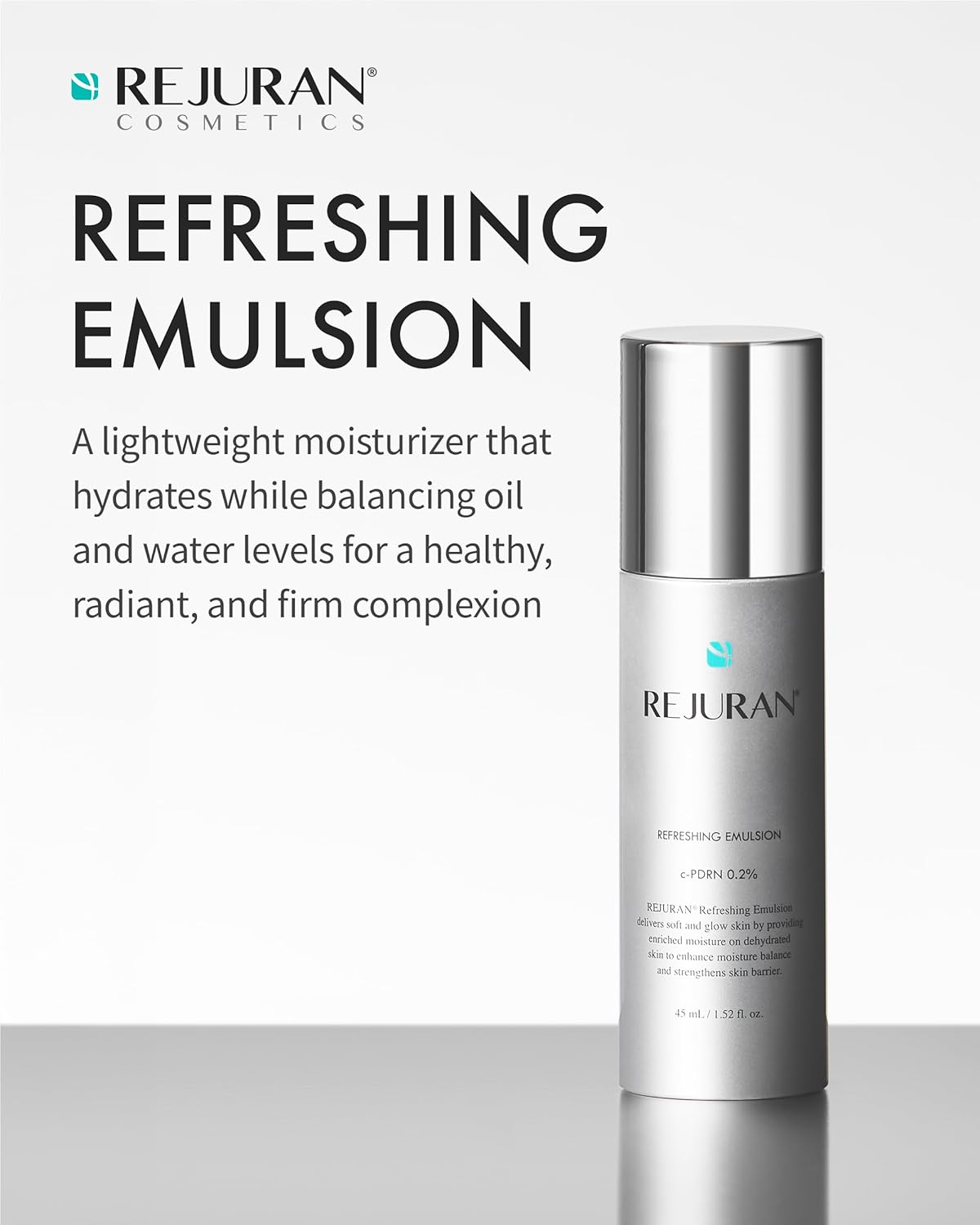 REJURAN® Refreshing Emulsion, c-PDRN® - Salmon DNA Facial Moisturizer for Deep Hydration, Radiance-Boosting, Firmness, Skin Elasticity, and Optimal Moisture Balance. Korean Skincare (1.52 fl oz) - Image 2