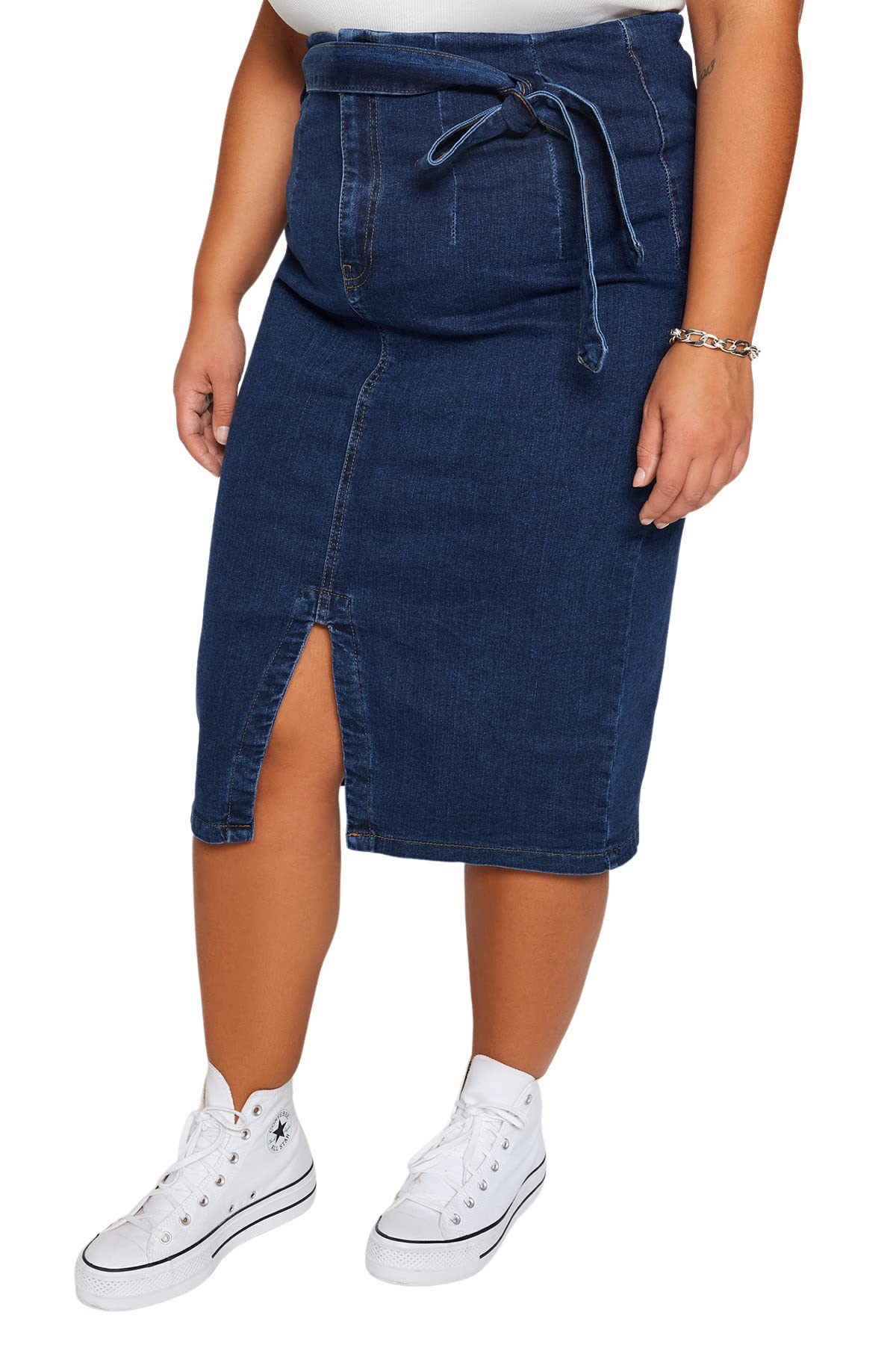 Trendyol Matita da Donna Regular Fit Denim Plus Size Gonna