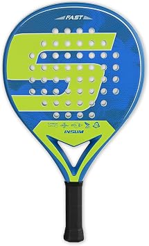 INSUM Round Padel Racket, Carbon Fiber Face with EVA Soft Core, Large Sweet Spot for Accuracy, Lightweight Non-Slip Grip, Control Performance Gear for Beginner to Intermediate Players Blue