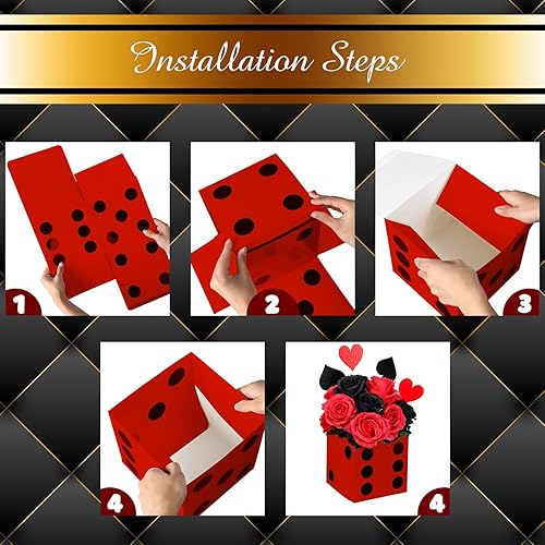 Miniatura 3 de 6 cajas de regalo de dados a granel de 7 x 7 x 7 pulgadas, suministros de cumpleaños para fiestas temáticas de casino, decoración de dados