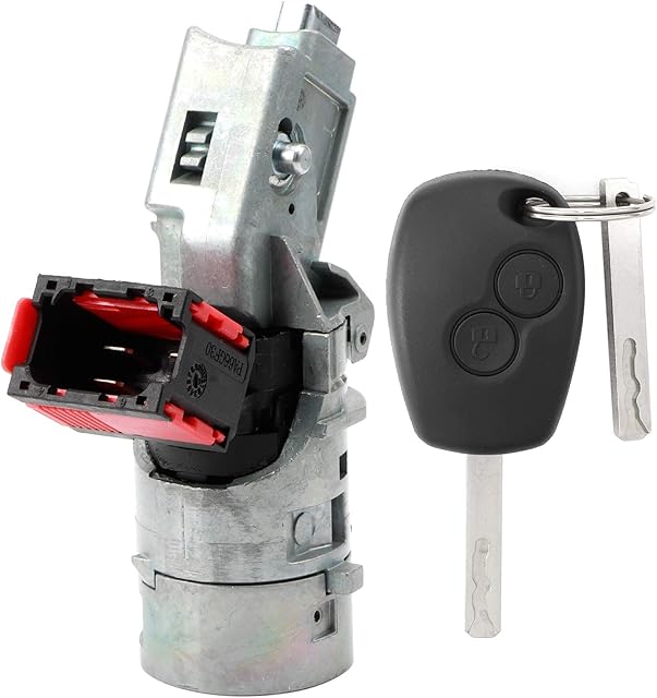 Ignition Switch, Ignition Lock Barrel Starter Switch with Key 7701208408 Fit for Renault Trafic/Master/Kangoo