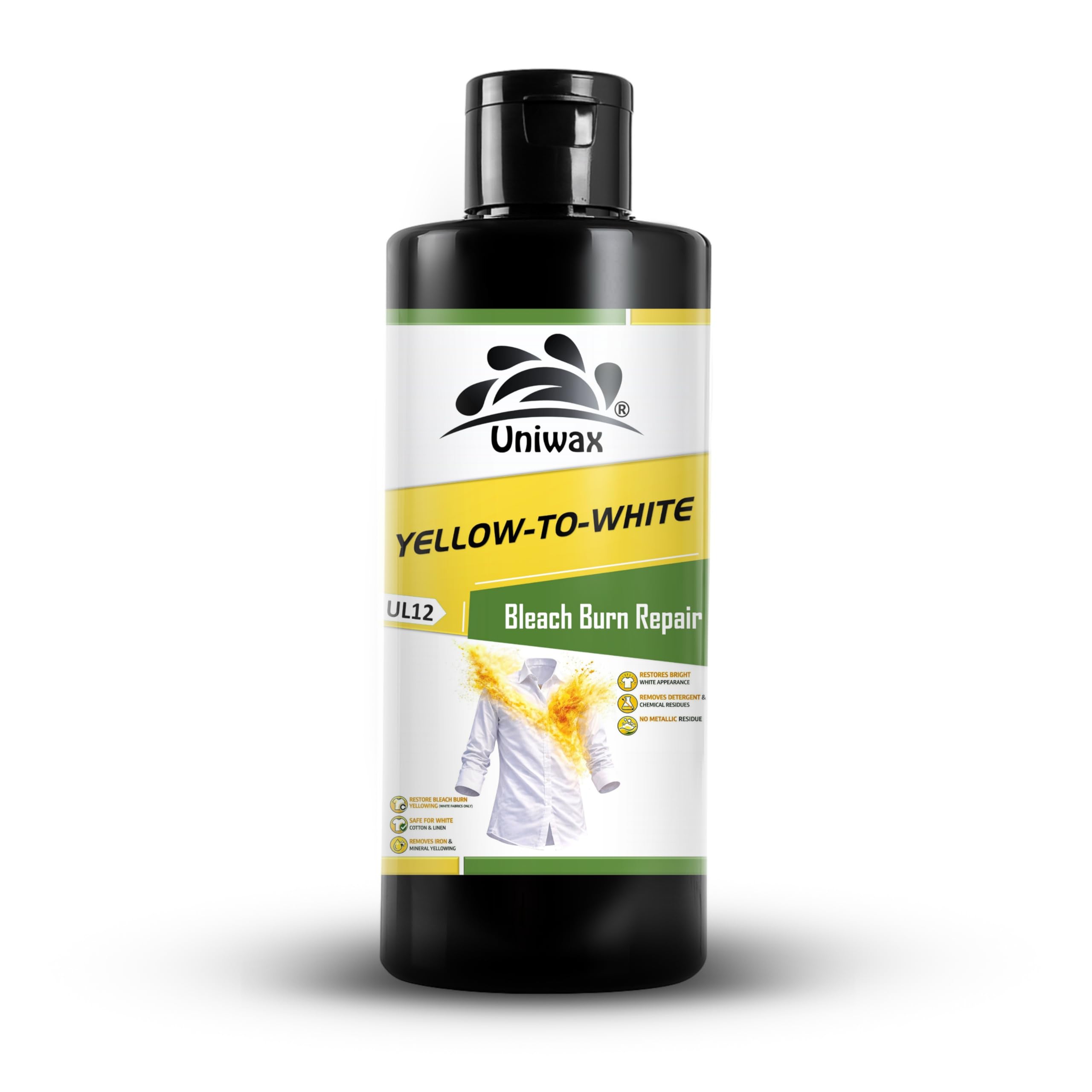Uniwax Yellow to White Fabric Whitener Powder | Bleach Burn Repair | Removes Yellow Tint, Iron Stains & Dullness | Laundry Whitener for Cotton & White Clothes 200gm-picture-19