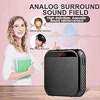 Vista 5 de Amplificador de voz portátil para profesores, micrófono recargable para profesores, amplificador de altavoz pequeño con micrófono con cable, sistema