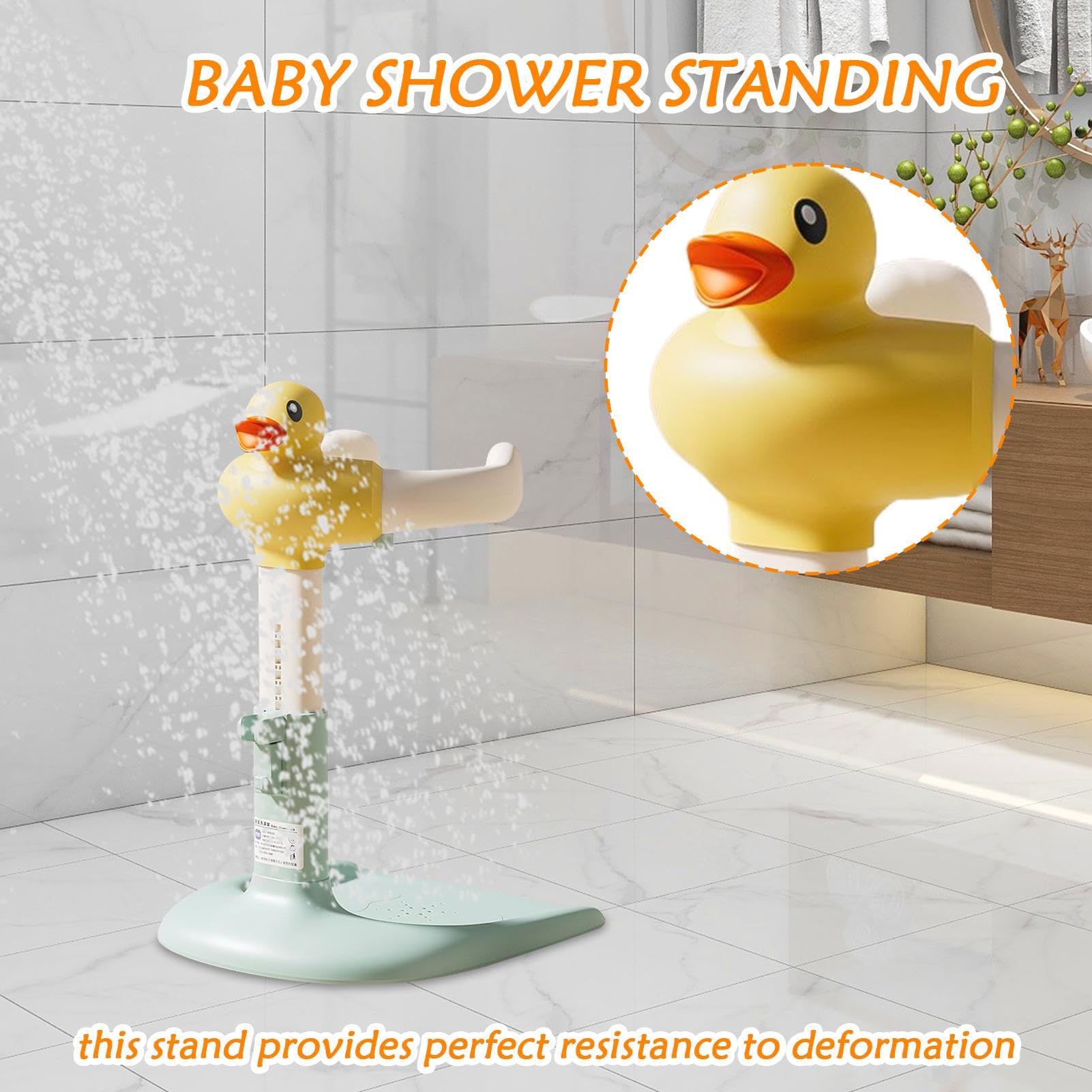 Soporte de baño para bebé | Ducha de pie para niños y niñas – Soporte de | baño antideslizante ajustable en altura para bebé de 6 a 24 meses