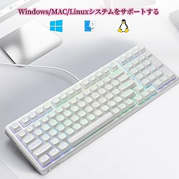 Amazon.co.jp: e元素ゲーミングキーボードZ-99 シルバーウッド軸