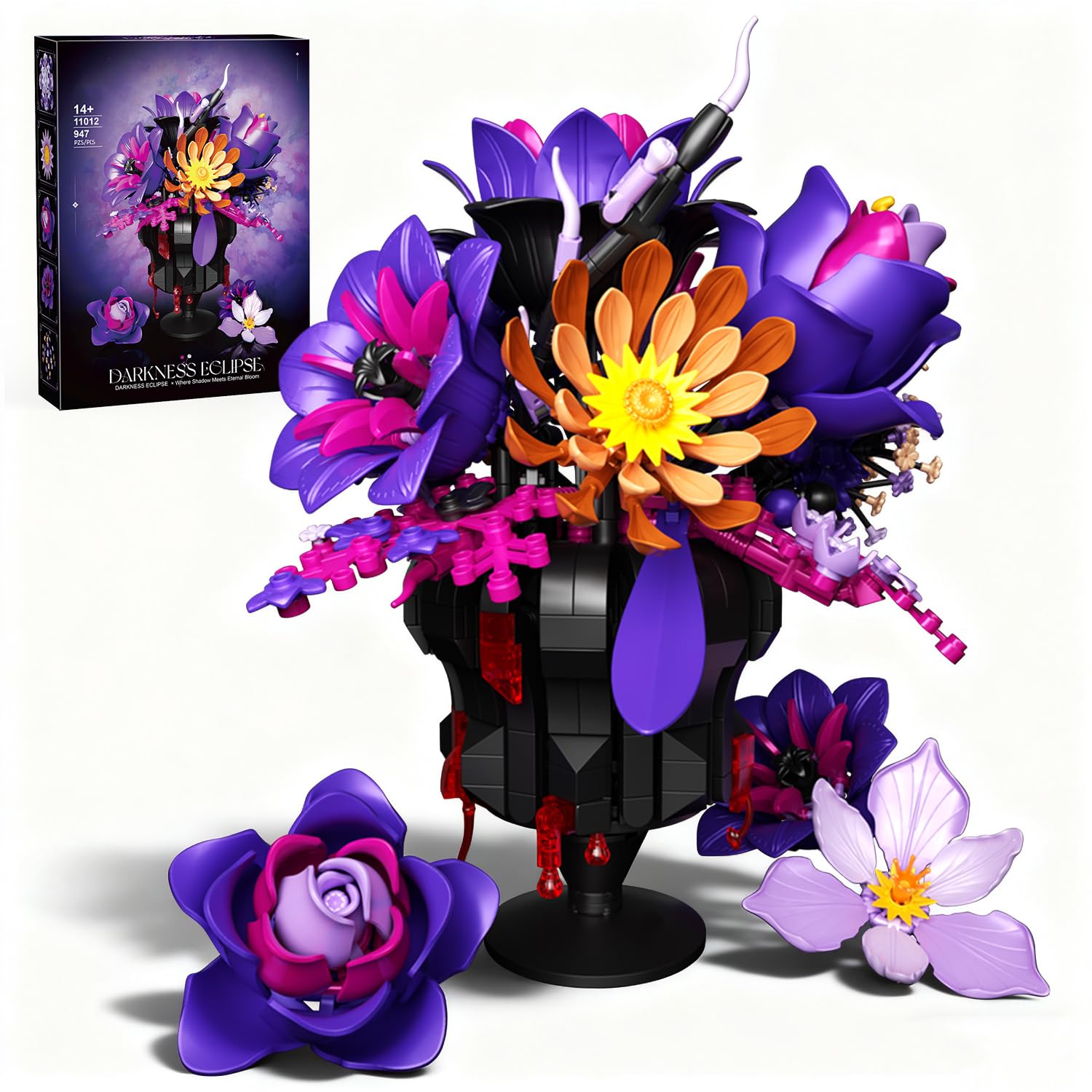 Amazon.com: Gothic Rose Bouquet Building Set with Bleeding Vase