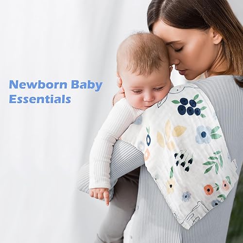 Miniatura 9 de Maliton Paños de muselina para eructos para bebé, paquete de 6 unidades, grandes, de 20 x 10 pulgadas, 100% algodón, absorbentes y suaves, 6 capas,