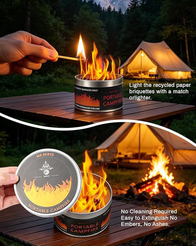 Mini fogata portátil MR MIRYE para smores - 3-5 horas de combustión miniatura 4