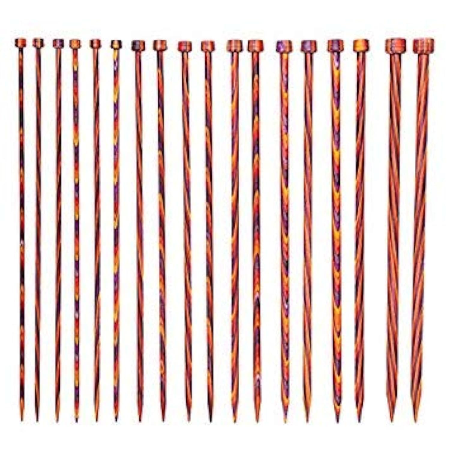 Knit Picks Straight Single Point Wood Knitting Needle Set US 4-11 (Radiant 10")