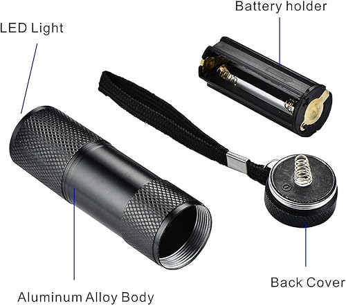 Miniatura 9 de Optimal Shop Paquete de 6 luces UV negras 9 luces LED antorcha para exteriores etc paquete de 6