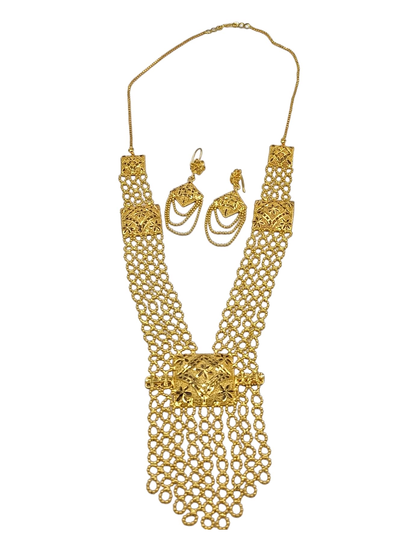 GenericTAJ PLUS Gold Plated Jewelry Set| Wedding Jewelry Set for Women| Gold Jewellery for Women| Gifts for Women| Dubai Gold Set| (2PH0014523)