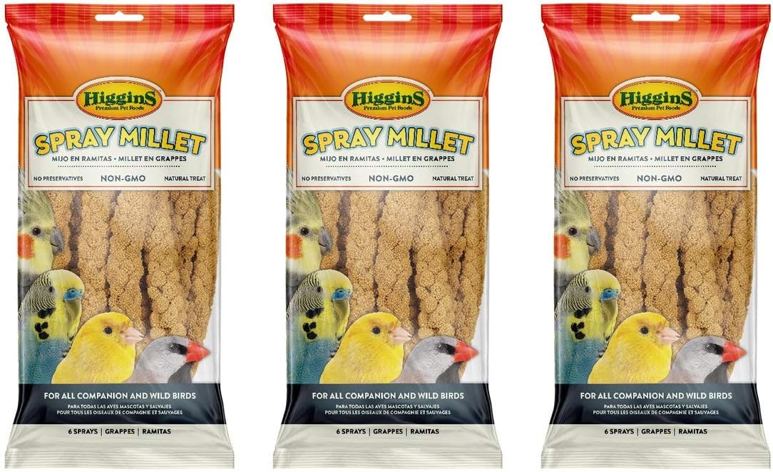18 Count Spray Millet, Natural Treats for All Pet and Wild Birds