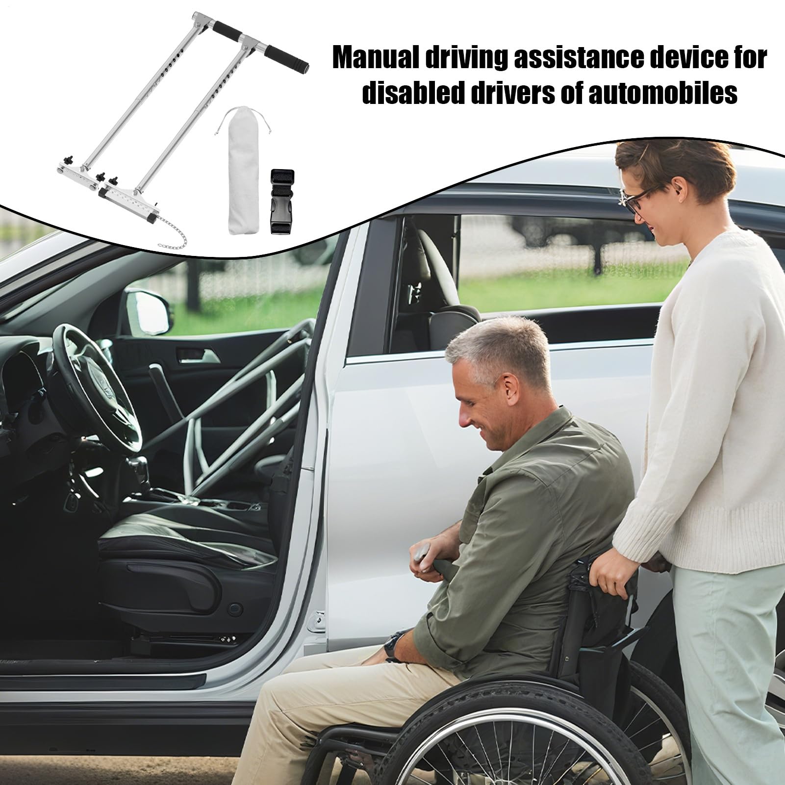 Comandi Manuali Auto Per Conducenti Disabili Portatile Ed Ergonomico | Strumento Di Assistenza Alla Guida Manuale Anziani Infortunati O Conducenti Disabili Portatile E Ergonomico Per Pendolarismo