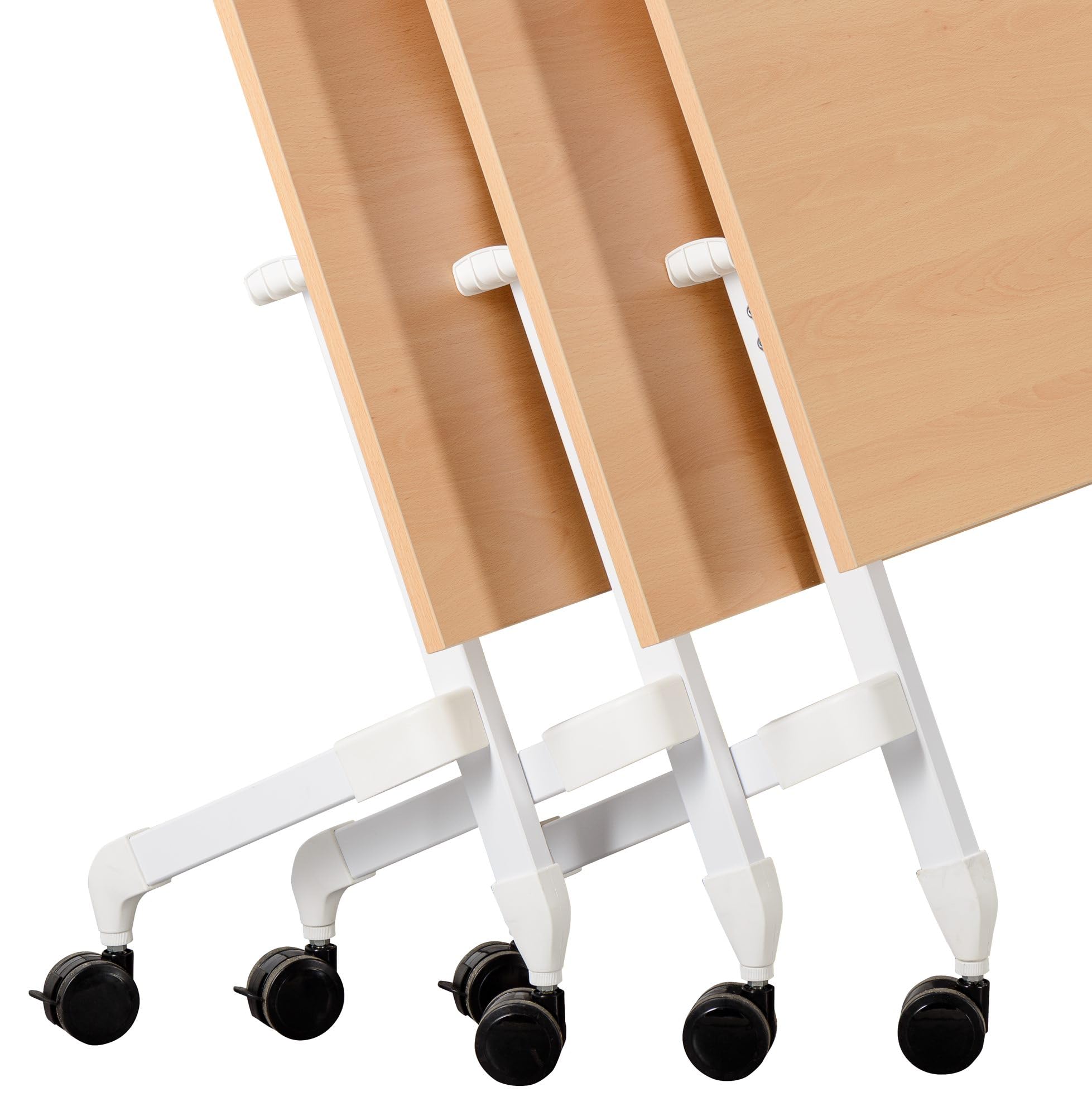 Table rabattable plateau hêtre L 120 x P 70 cm - Galice Plus (Blanc)