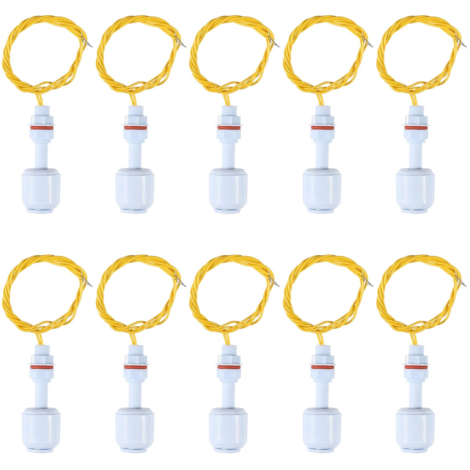 Alinan 10pcs Plastic PP Float Switch M10 5210 Fish Tank Liquid Water Level Sensor Controller for Fish Tank Aquariums