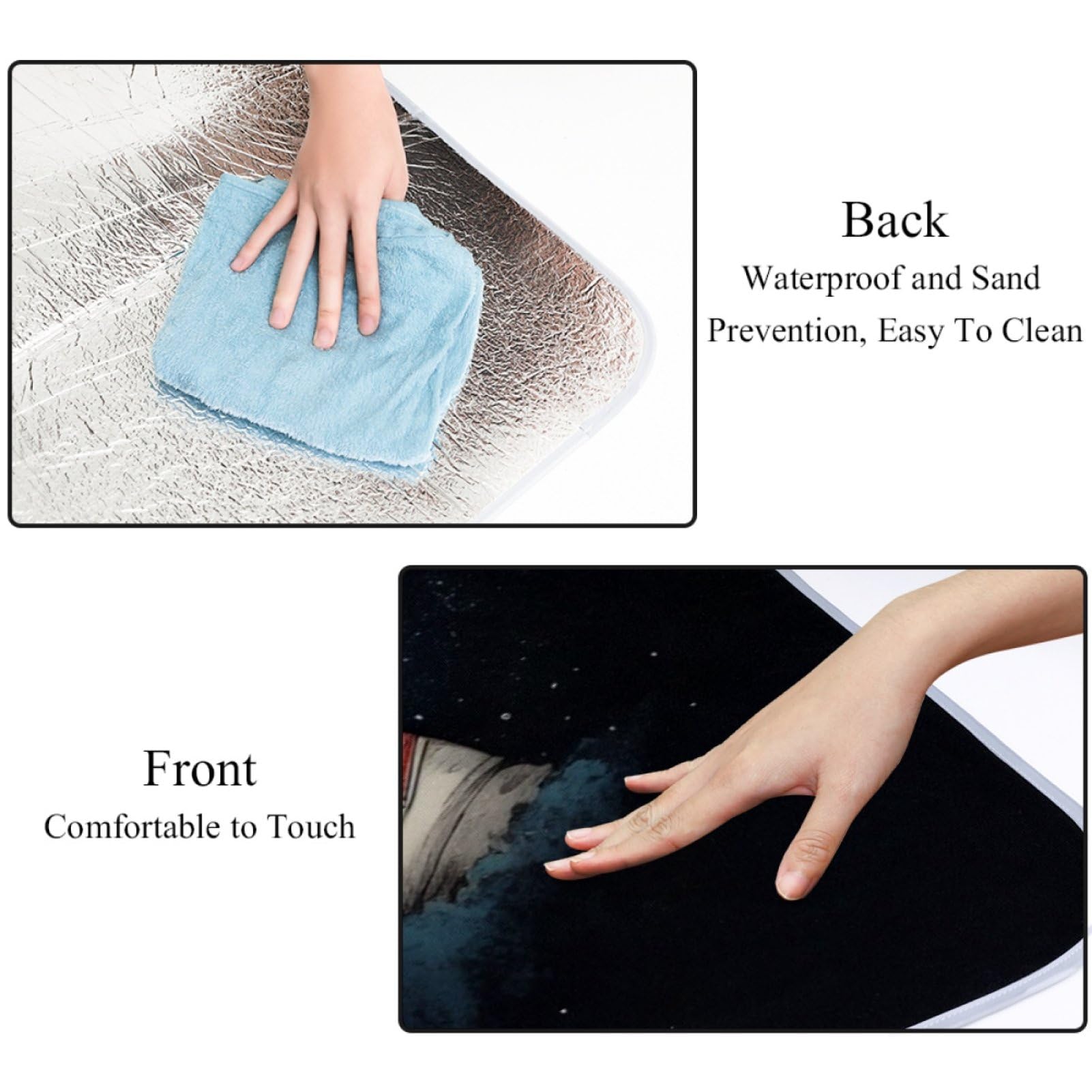 Kapibala – Couverture de pique-nique astronaute imperméable, tapis de plage 150 x 145 cm, tapis de pique-nique lavable et léger avec poignée pour randonnée, voyage, camping, parcs