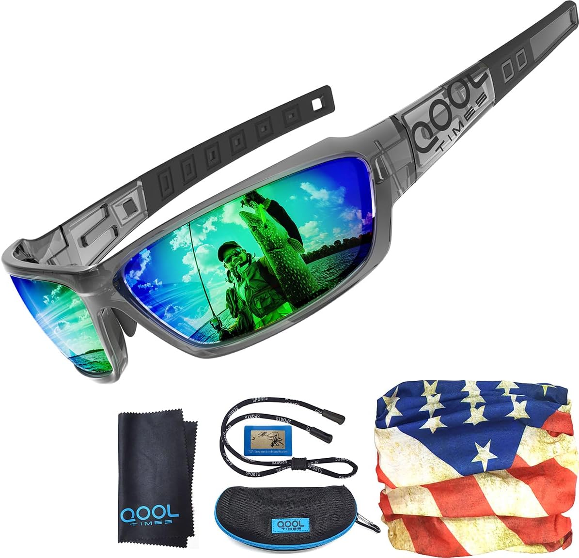 Polarized Fishing Sunglasses for Men Women, Adjustable Nose Pad, UV400, EMS TR90, ideal for Driving Running Golfing Cycling