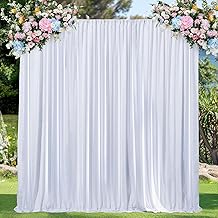 Artlicious White Backdrop for Decoration- 3 Pcs White Net Curtain for Pooja Decoration, Birthday Curtains for Decoration, Anniversary Decoration Items, Wedding, Engagement, Cabana Tent for Decoration