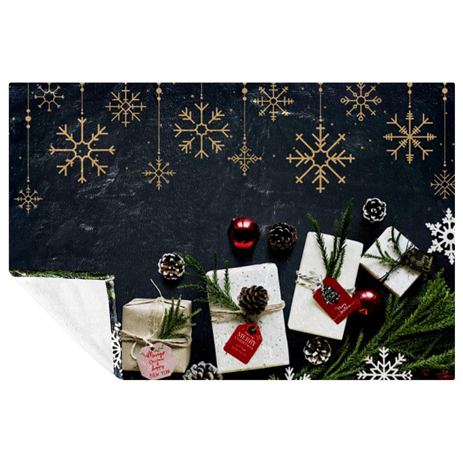 Couverture douce de Noël 150x100 cm plaid chaud de lit et canapé