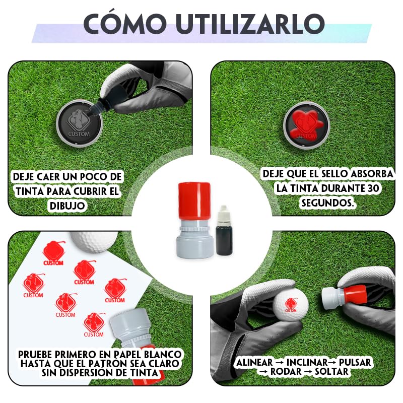 Personalizado Sello de Bola de Golf con Tinta de Secado rápido Duradera