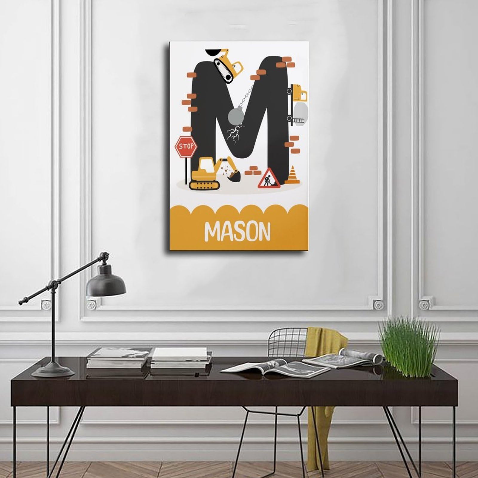 Poster sur toile avec thèmes éducatifs de l'alphabet de A à Z (15) - Décoration murale pour salon, chambre à coucher - 60 x 90 cm