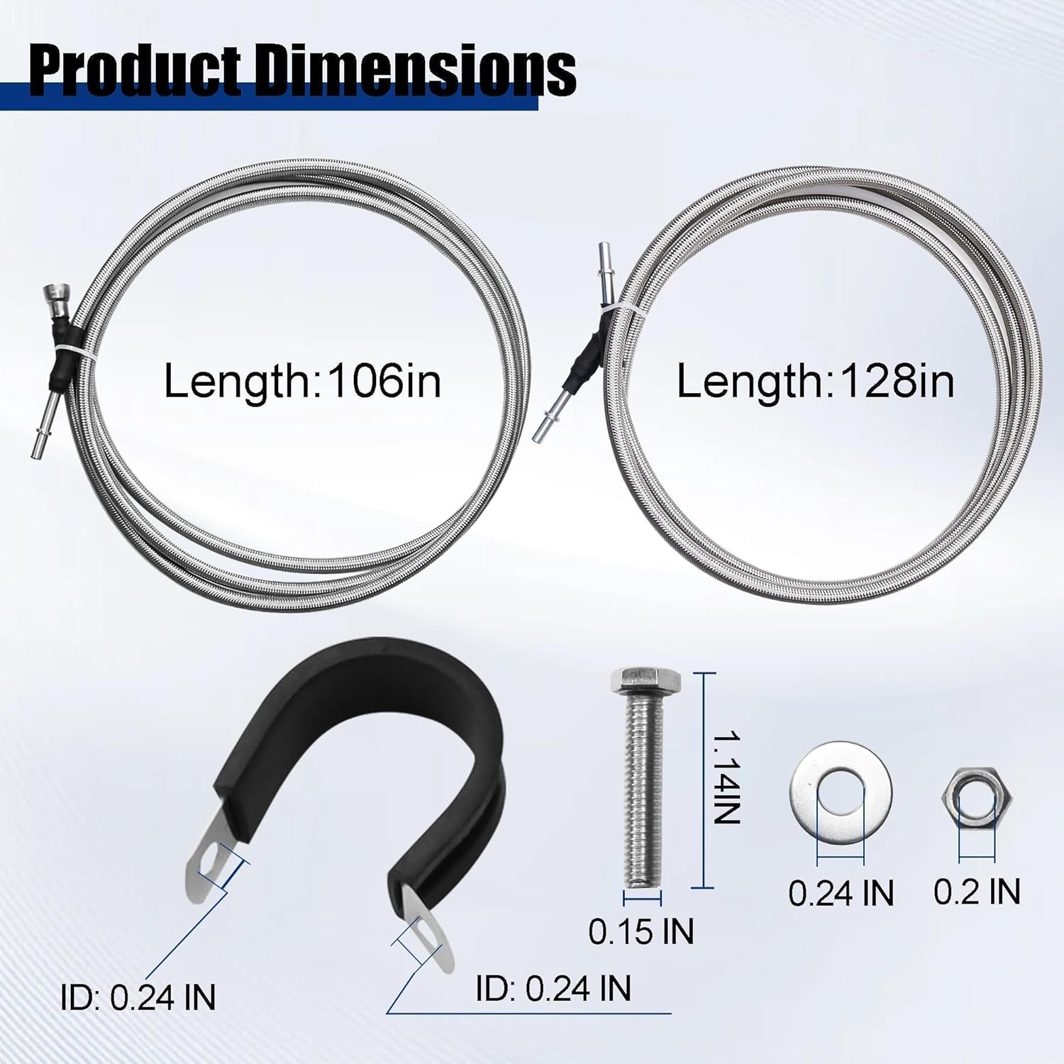 819-816 Fuel Lines Kit Compatible with Chevrolet Silverado 1500 2500 3500 2004-2010 Compatible with GMC Sierra 1500 2500 3500 2004-2010 Flexible Stainless Steel Braided Fuel Line 15946184 15946199