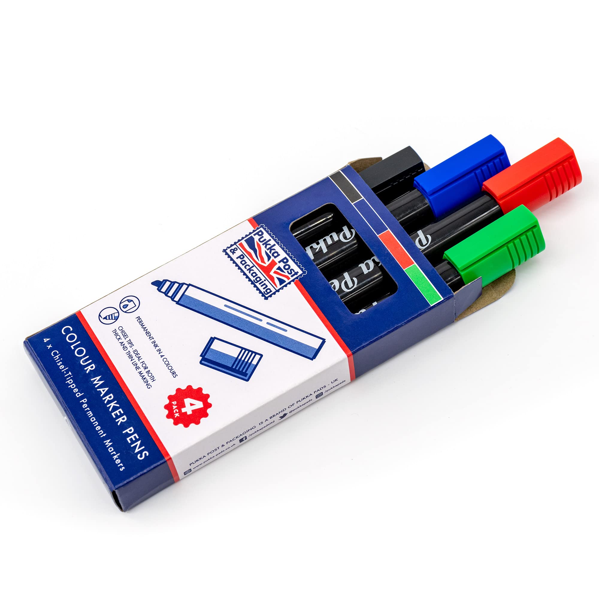 POSCA Lot De 4 Marqueurs Fluos Pointe Moyenne Posca - Rouge, Rose