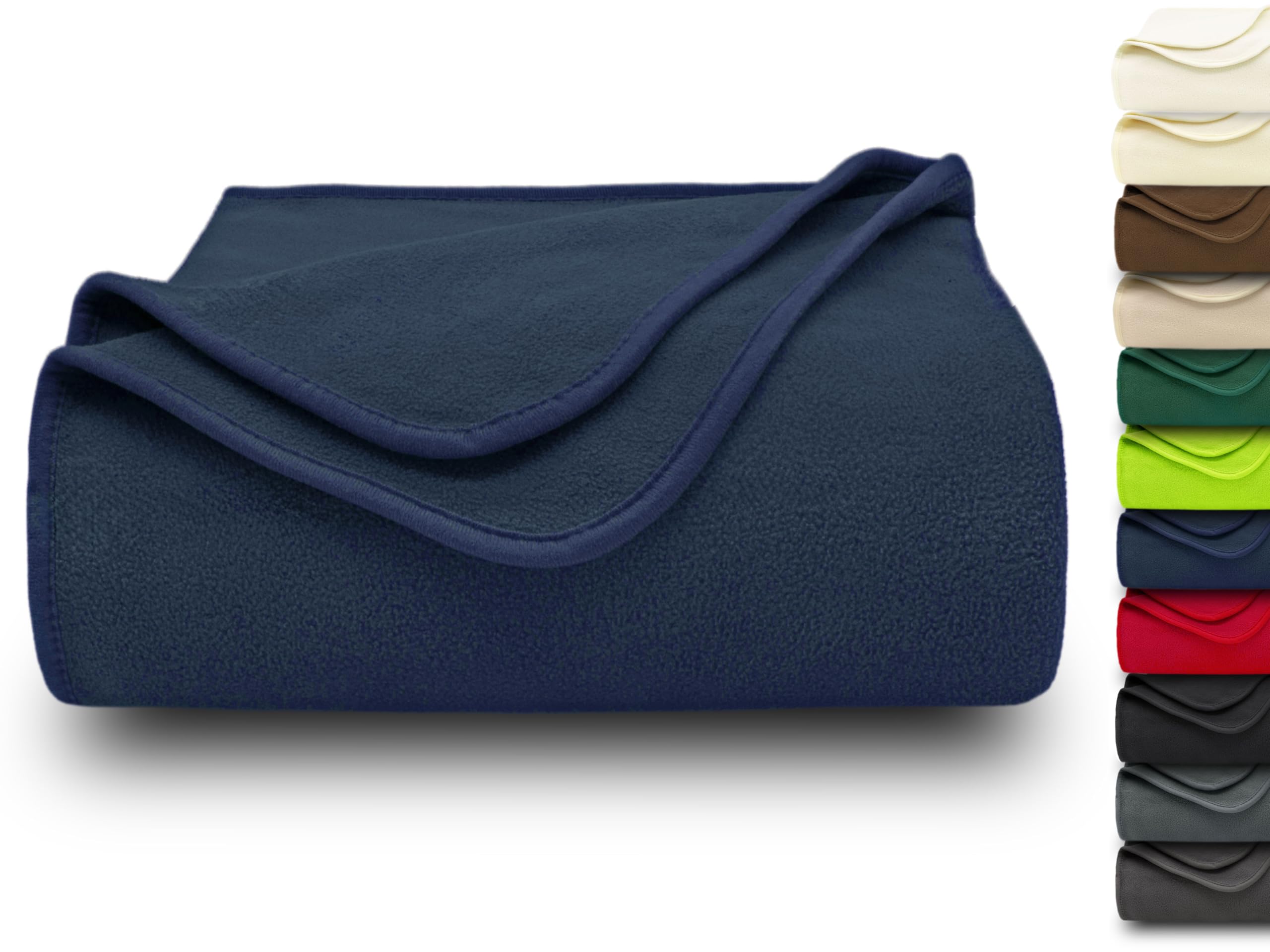 ZOLLNER coperta da divano 130x170 cm - Plaid in pile nel colore blu - microfibra - lavbaile a 95°C - Certificato OEKO TEX (R)