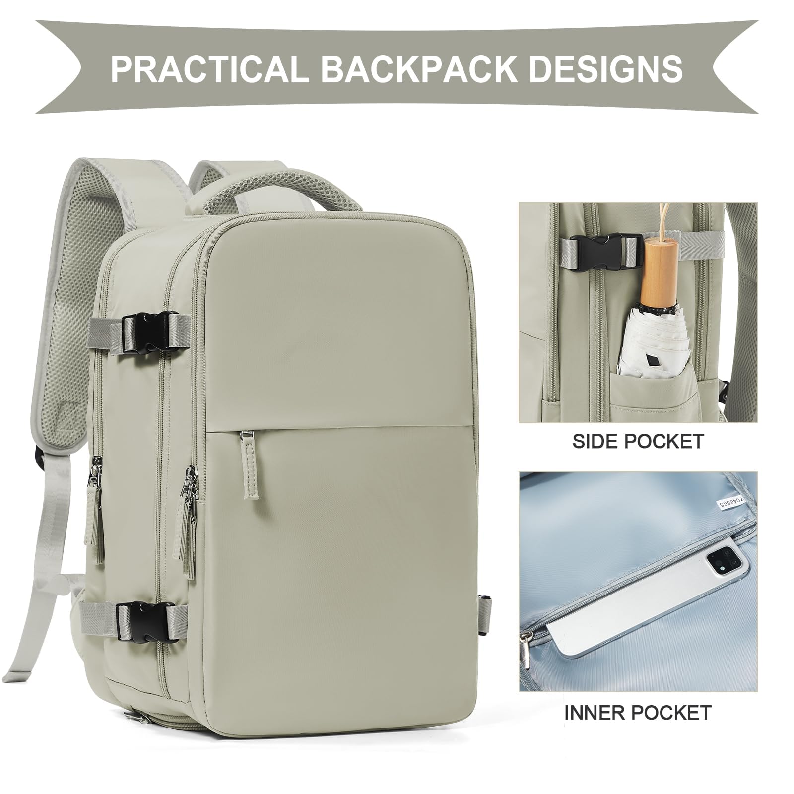 SZLX Zaino Ryanair 40x20x25 Bagaglio a Mano Easyjet 45x36x20 Donna Zaino da Viaggio Aereo Borse da Cabina Impermeabile Uomo Adatto a PC da 14 pollici Travel Backpack per Sportivo Trekking