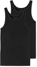 Schiesser Men's 2 Pack Sleeveless Vest Organic Cotton - 95/5 Organic