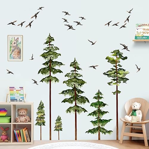 Miniatura 10 de Calcomanía de pared de árbol gigante de 70 pulgadas, calcomanía de pared de árbol de abedul blanco, calcomanías de pared de árbol grande,