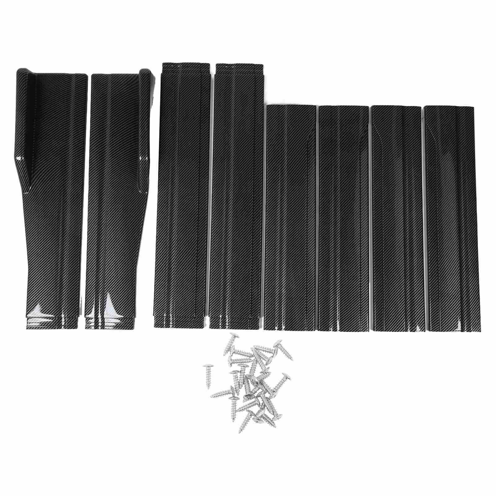 Jupe Lat¨¦rale de Voiture en Fiber de Carbone, 200X11cm, Type 4 Sections, S¨¦parateur de Jupe Lat¨¦rale Gauche Droite, Voitures Universelles