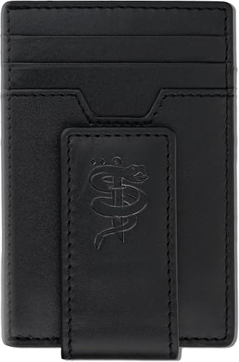 BULL GUARD Magnetic Money Clip Mens Wallet Crafted from Genuine Leather, Slim Front Pocket Minimalist Card Case RFID Secure