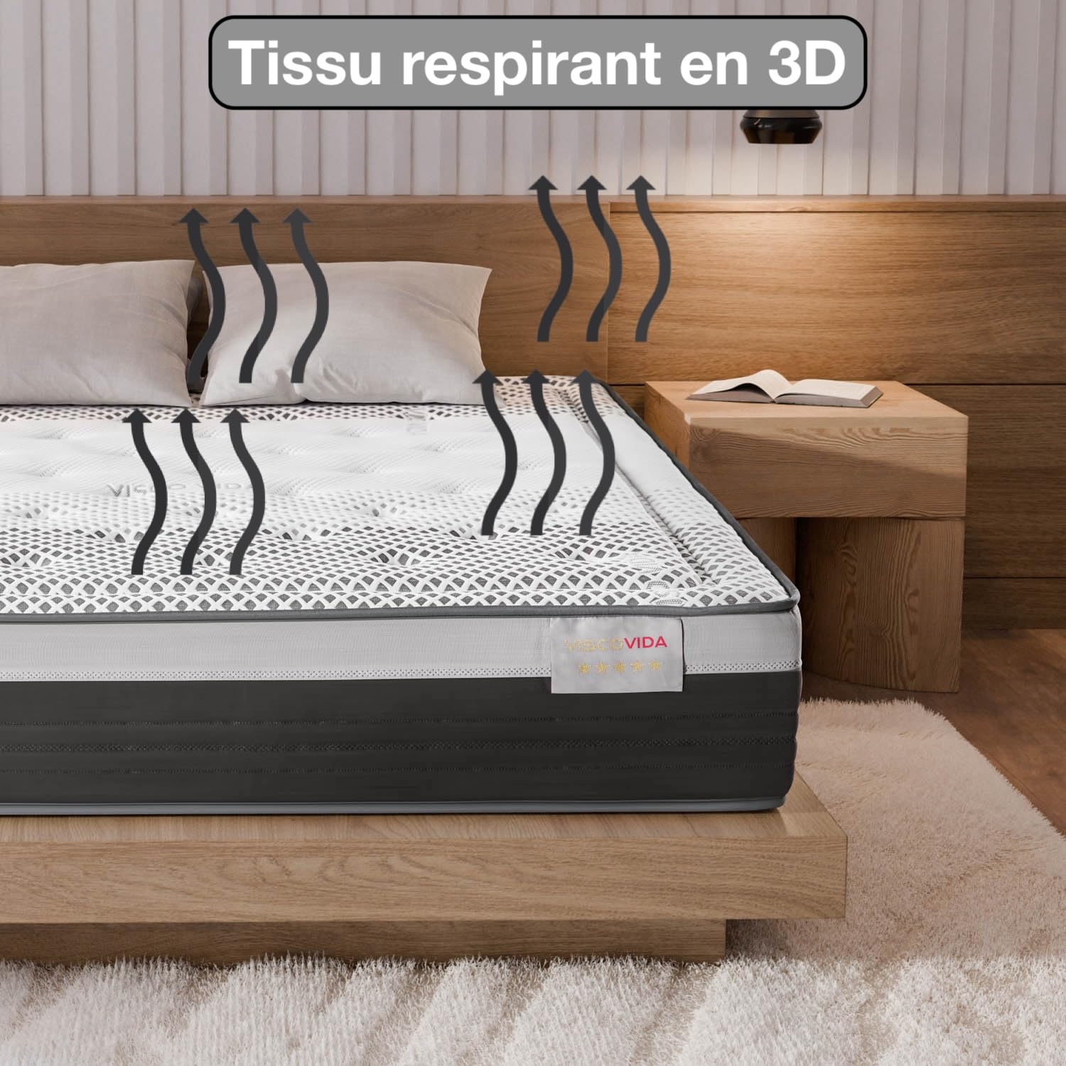 T-ORMU Matelas 140x190 Mémoire de Forme Premium – 27 cm Épaisseur – Matelas Ferme Orthopédique 7 Zones – Soulage Le Mal de Dos – Hypoallergénique Respirant – pour 2 Personnes