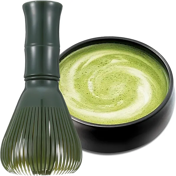 YBEATY Traditional Matcha Whisk Reusable Matcha Whisk Chasen Dishwasher Safe Stirrer Mixer Brush Authentic Japanese Green Tea Preparation Powder Mixing Tool Accessory (Green)