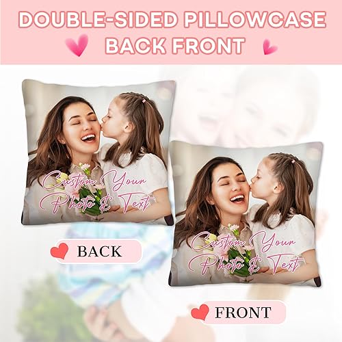 Miniatura 4 de Funda de almohada personalizada con fotos para mamá, papá, familia, pareja, amigos, día de la madre, regalos de cumpleaños de hija, hijo, niños,