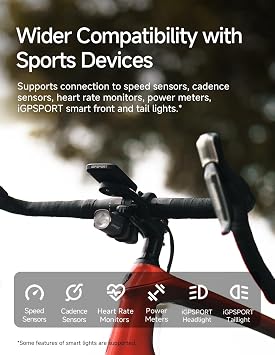 iGPSPORT BSC100MAX GPS Bike Computer, 3'' Screen Auto Start/Stop Custom Data 40H Waterproof Bicycle Computer Wireless