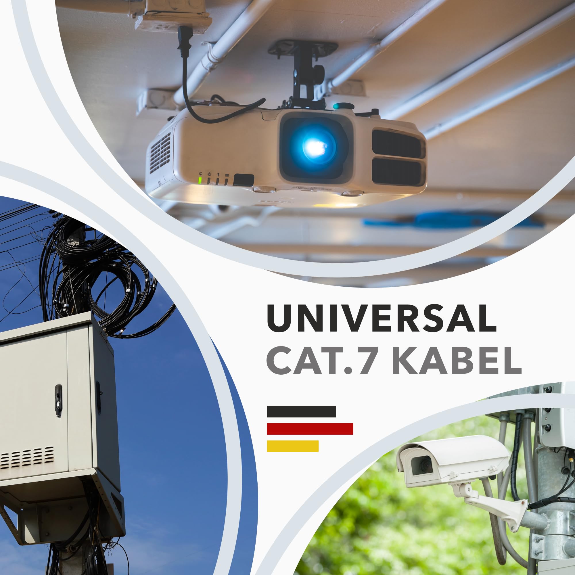 RedStar24 100m Cat7 Erdkabel Verlegekabel Outdoor Lan Kabel Installationskabel Schwarz AWG23/1 CAT 7 S/FTP Ethernet Netzwerk 1000MHz geschirmtes Datenkabel Netzwerkkabel für Außenbereich UV-beständig