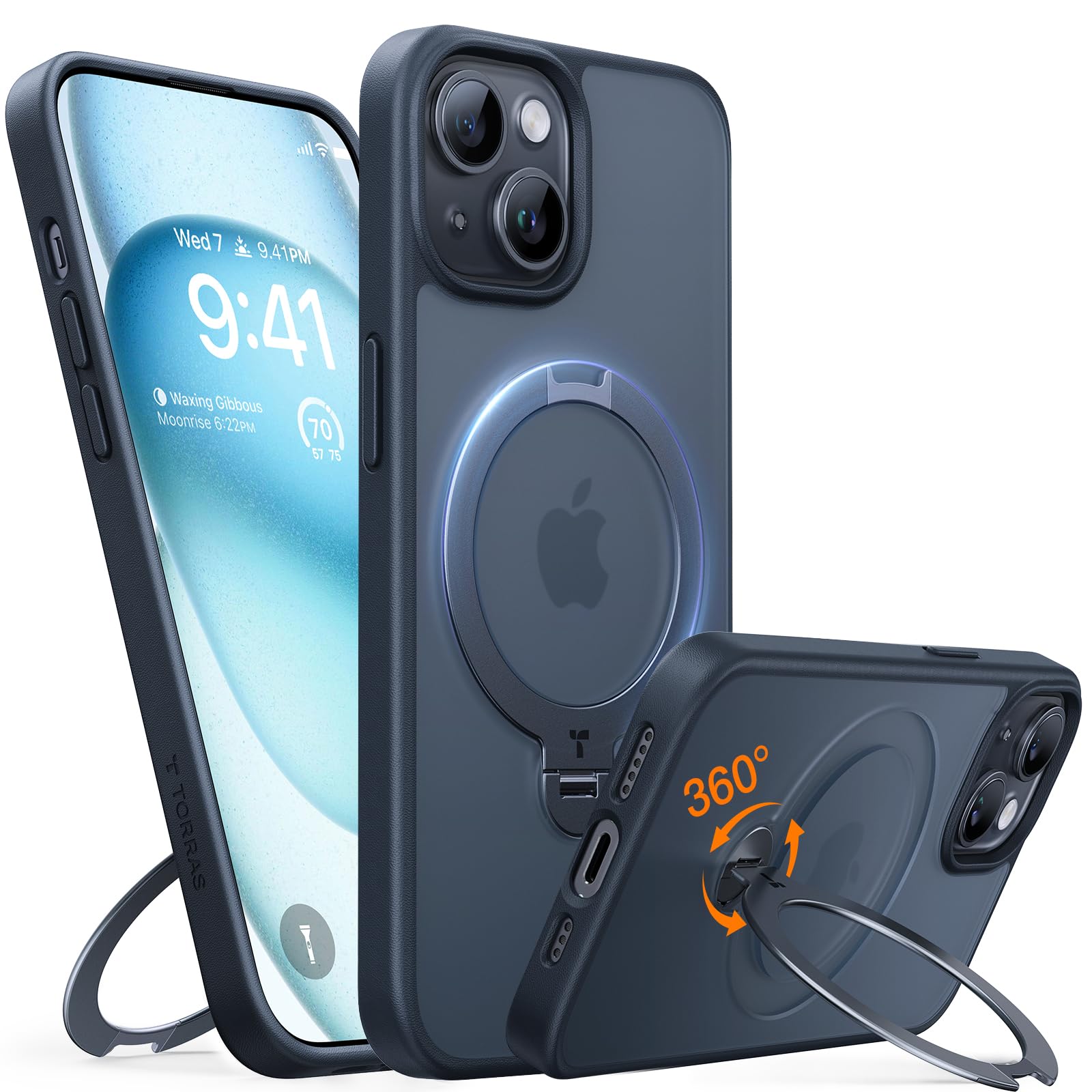 TORRAS 360° Spin Magnetic Stand for iPhone 14 Case