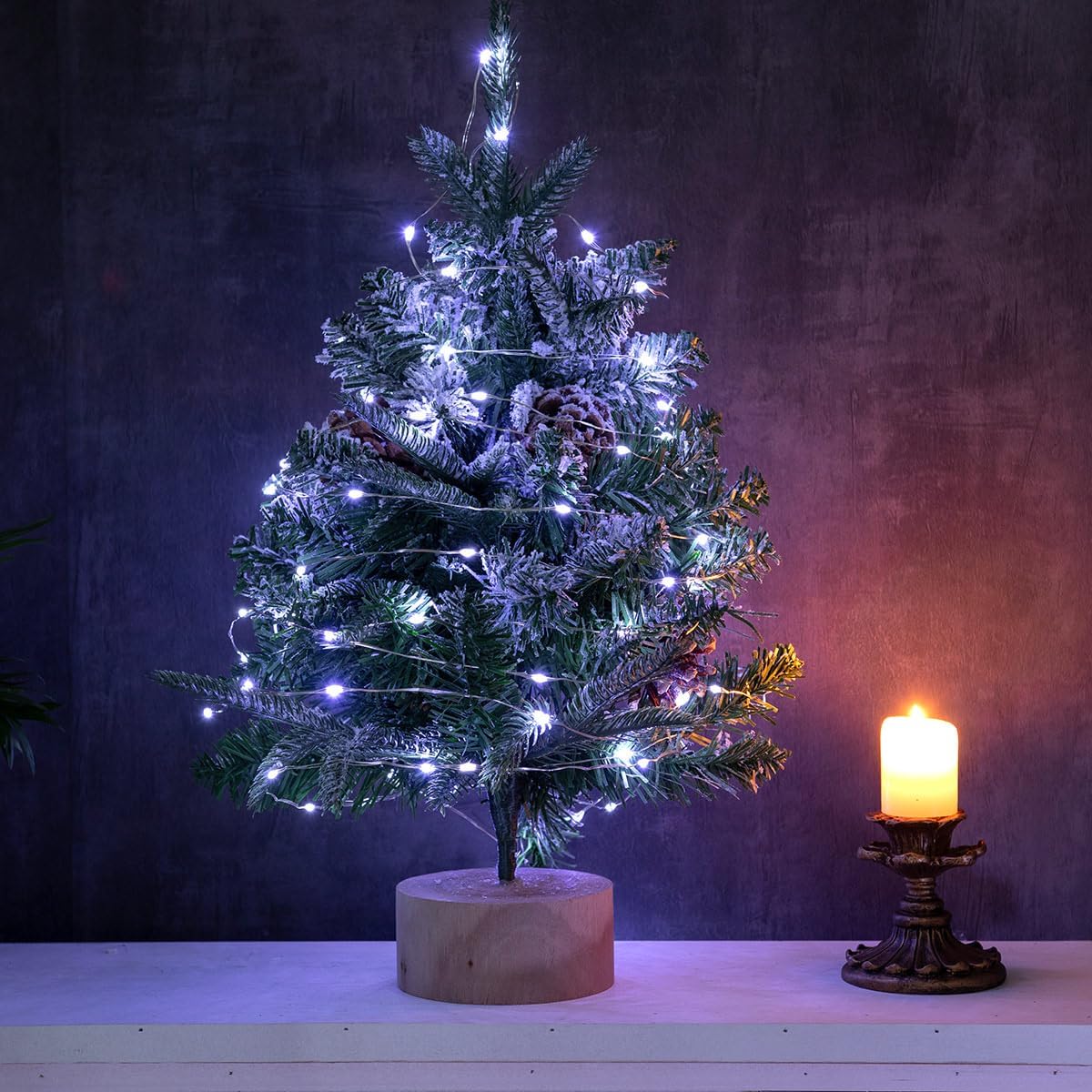 2 Pack 200 LED Fairy Lights Plug in 66Ft Cool White Silver Wire Twinkle Lights LED String Lights with Remote for Christmas Tree Bedroom Living Room Wall Patio Party Decoration