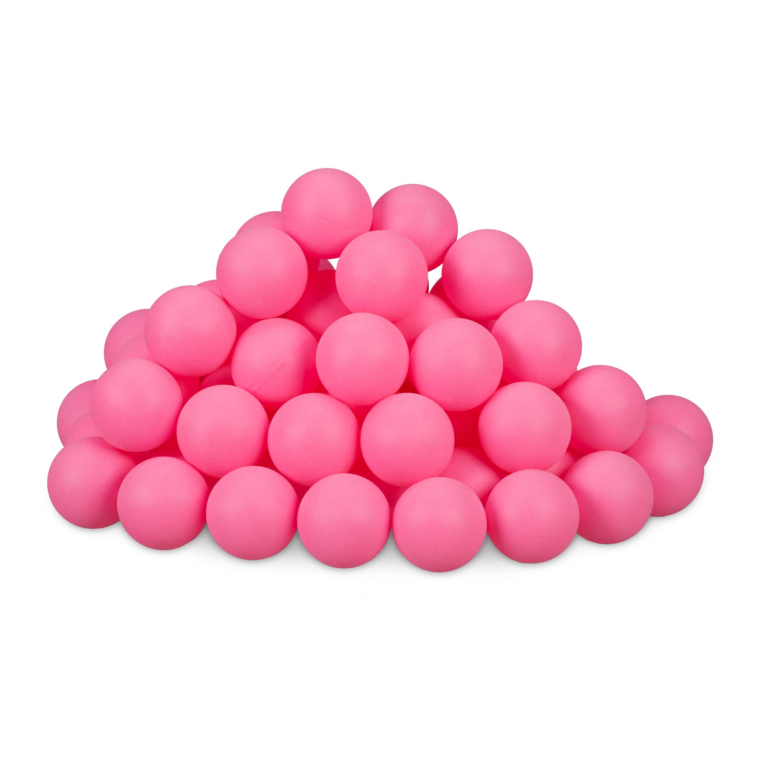Relaxdays Ping Pong Balls, 100x Pieces, Table Tennis, Plastic, Plain, Beer Game, Drink, Large Set, Party, 40mm Ø, Pink