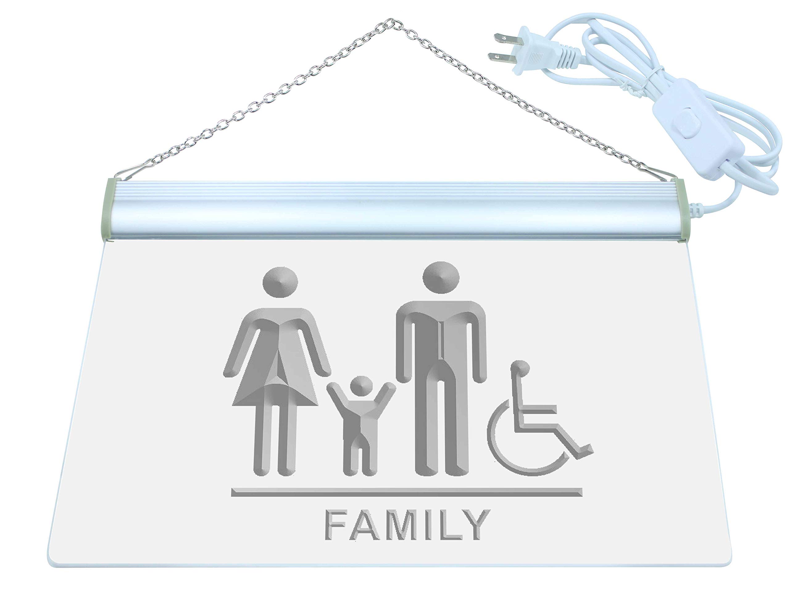 ADVPRO Family Toilet Unisex Men Women Disabled Restroom LED Neon Sign Red 24 x 16 Inches st4s64-i1034-r