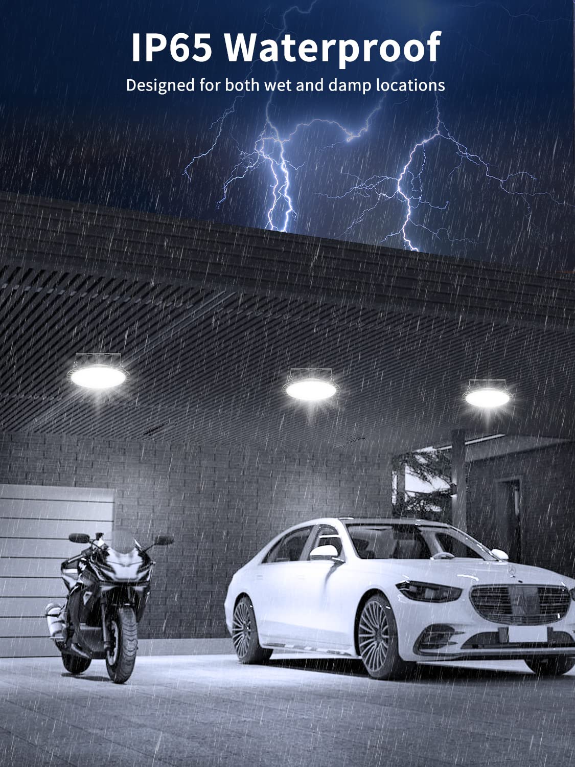 UFO LED High Bay Light 300W 30000LM 6500K Daylight IP65 Waterproof Commercial Warehouse Garage Area Light — view 5