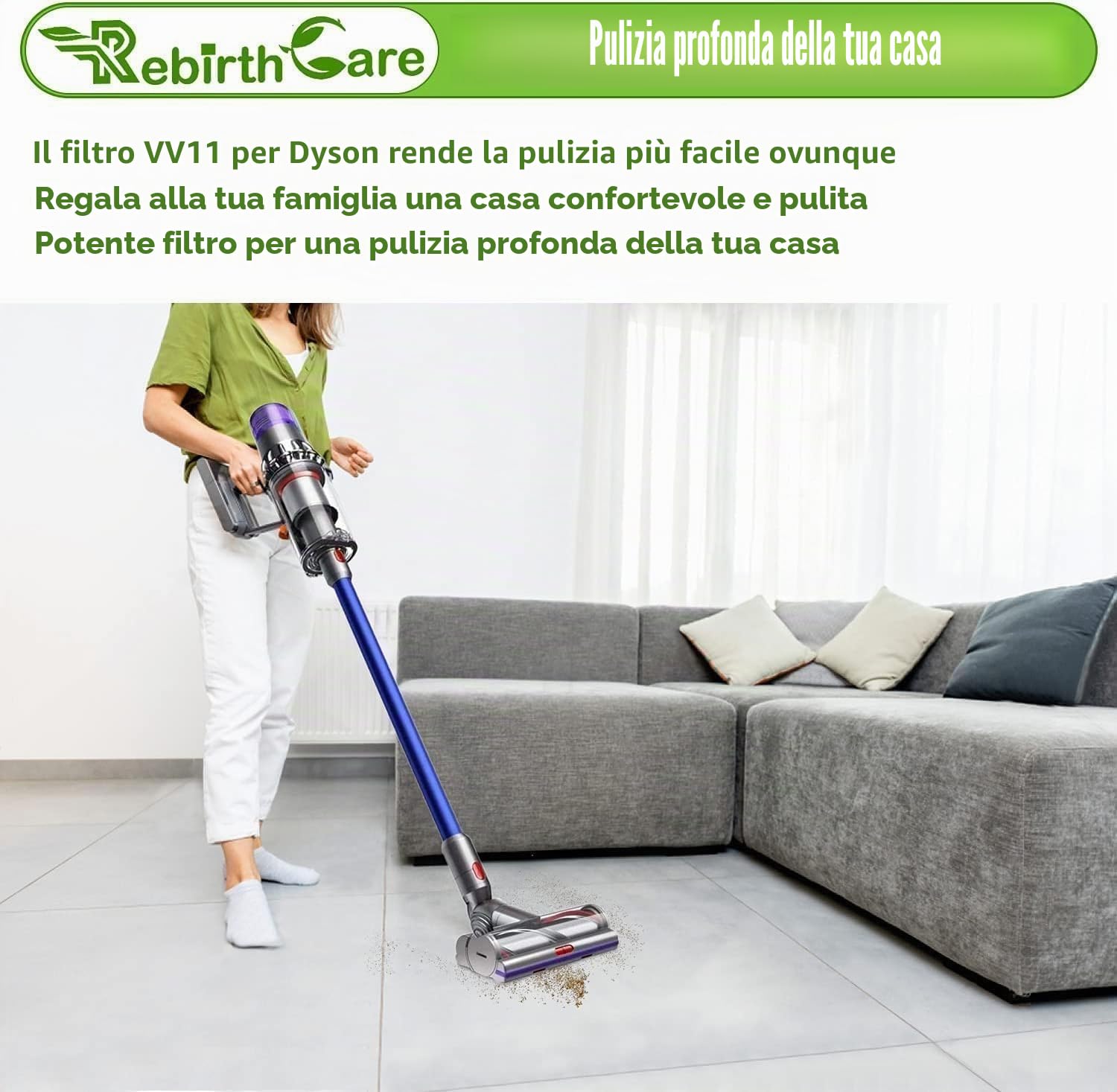 Rebirthcare Filtro di Ricambio per Dyson V11 SV14 SV17 SV22, Filtro Lavabile per Dyson V11 SV14 Cyclone Animal Absolute Total Clean Aspirapolvere Parti di Ricambio, Sostituire DY-970013-02 & 97001302
