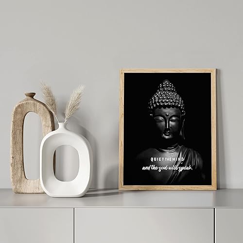 Miniatura 3 de SIGNWIN Citas enmarcadas de Buda sabio, calmante, zen, relajante, pacífico, arte de pared de yoga, consejos de vida sabia, impresiones de decoración
