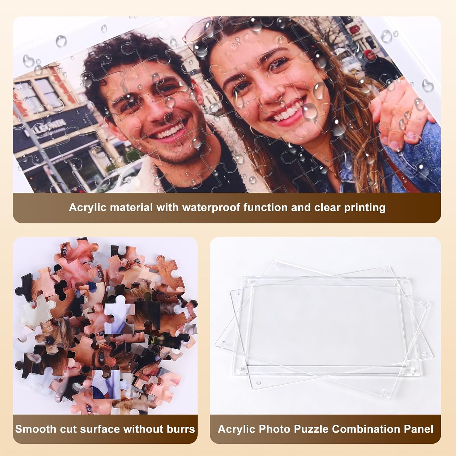 Custom Jigsaw Puzzle from Photos – Personalized Acrylic Picture Puzzle 70 Pieces, Custom Photo Gift for Her & Him, Valentines Day Gifts, Anniversary Present, Birthday Surprise, Room Decor