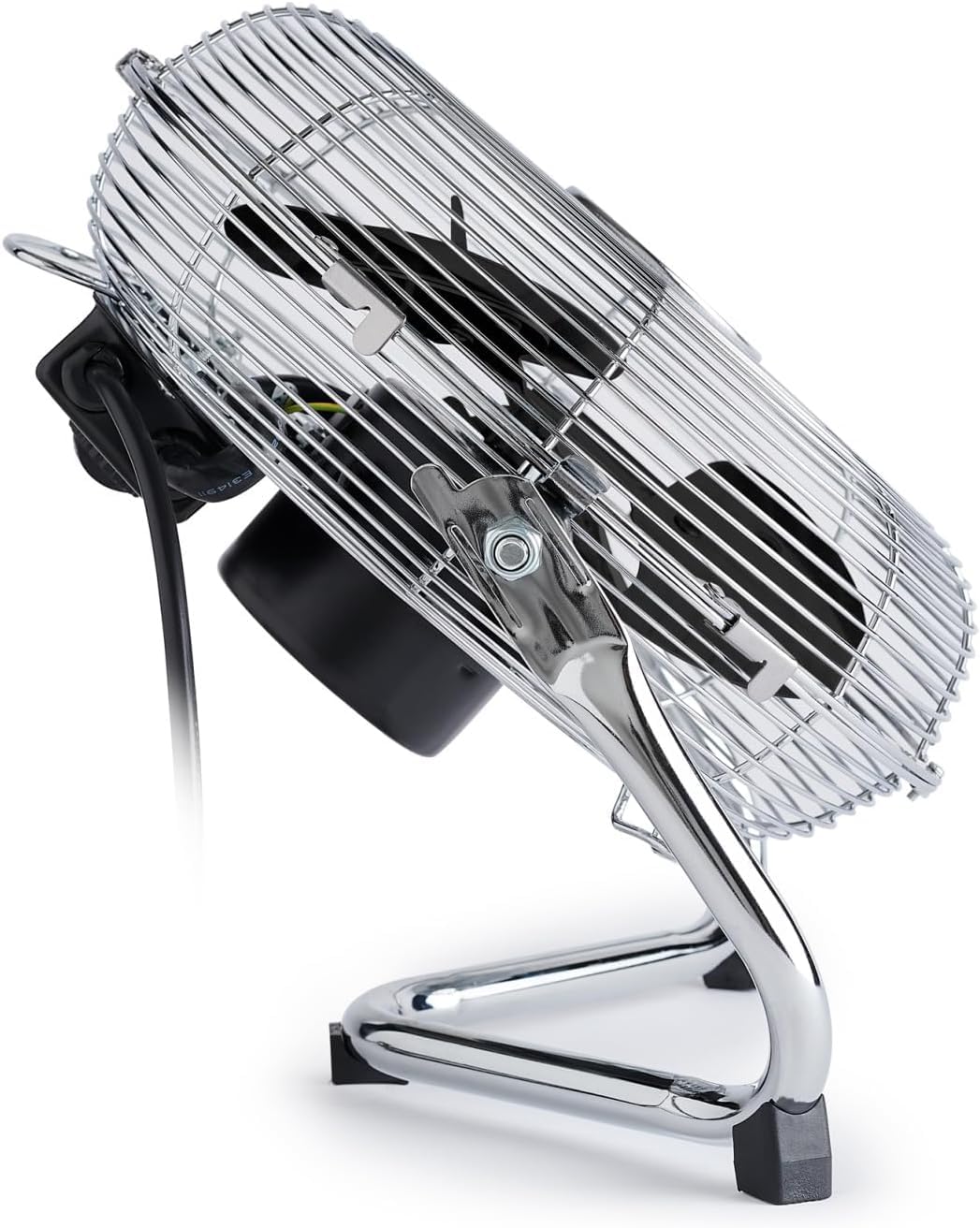 Bigben Ventilatore da tavolo 48 W, 3 velocità, testa inclinabile, alluminio spazzolato, per montaggio su scrivania, pavimento o parete, diametro 30 cm - FANF01S